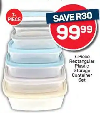 Pick n Pay 7-Piece Rectangular Plastic Storage Container Set offer