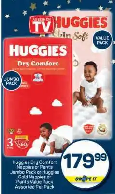 Pick n Pay Huggies Dry Comfort Nappies or Pants offer