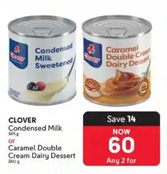 Makro CLOVER Condensed Milk or Caramel Double Cream Dairy Dessert offer
