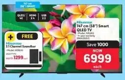 Makro Hisense 147 cm 58" Smart QLED TV offer