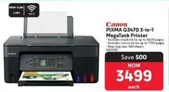 Makro Canon PIXMA G3470 3-in-1 MegaTank Printer offer
