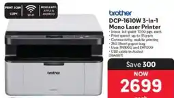 Makro Brother DCP-1610W 3-in-1 Mono Laser Printer offer