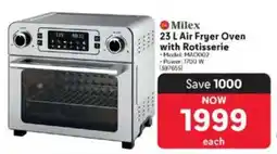 Makro Milex Air Fryer Oven with Rotisserie offer