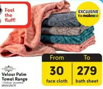 Makro Home Living Velour Palm Towel Range offer