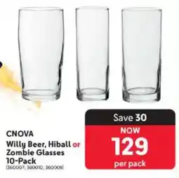Makro Cnova Willy Beer, Hiball or Zombie Glasses offer