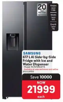 Makro SAMSUNG AI Side-by-Side Fridge with Ice and Water Dispenser offer