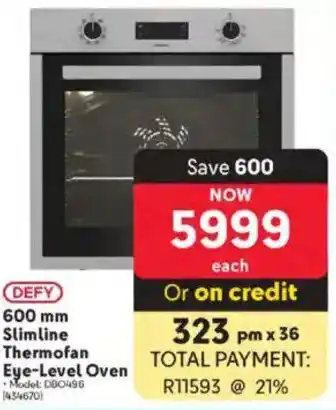Makro DEFY Slimline Thermofan Eye-Level Oven offer