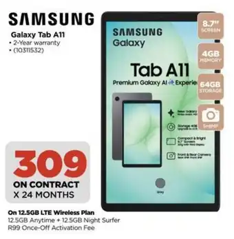HiFi Corp SAMSUNG Galaxy Tab A11 offer