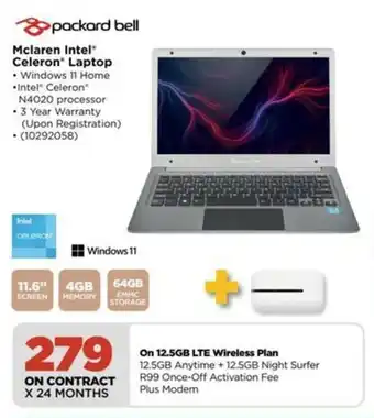 HiFi Corp Packard Bell Mclaren Intel Celeron Laptop offer