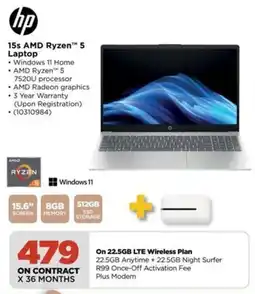 HiFi Corp HP 15s AMD Ryzen 5 Laptop offer