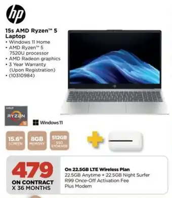 HiFi Corp HP 15s AMD Ryzen 5 Laptop offer
