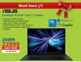 Incredible Connection ASUS Vivobook 16 Intel Core 7 Laptop offer