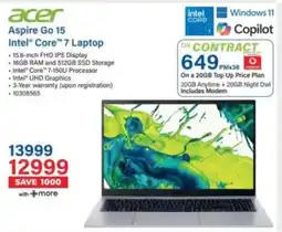 Incredible Connection Acer Aspire Go 15 Intel Core 7 Laptop offer
