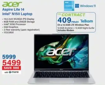Incredible Connection Acer Aspire Lite 14 Intel N150 Laptop offer