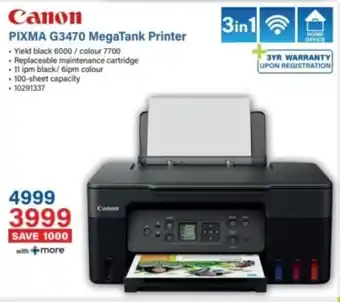 Incredible Connection Canon PIXMA G3470 MegaTank Printer offer