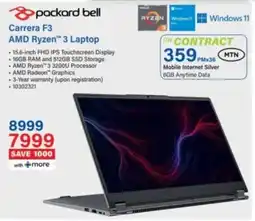 Incredible Connection Packard Bell Carrera F3 AMD Ryzen 3 Laptop offer