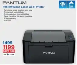Incredible Connection PANTUM P2512W Mono Laser Wi-Fi Printer offer