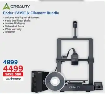 Incredible Connection Creality Ender 3V3SE & Filament Bundle offer