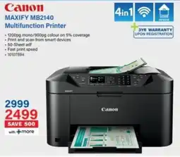Incredible Connection Canon MAXIFY MB2140 Multifunction Printer offer