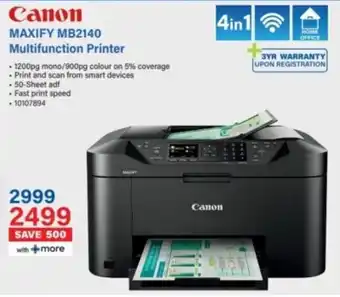 Incredible Connection Canon MAXIFY MB2140 Multifunction Printer offer