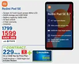 Incredible Connection Xiaomi Redmi Pad SE offer