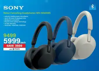 Incredible Connection Sony Noise Cancelling Headphones WH-1000XM5 offer