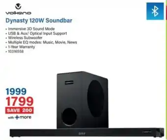 Incredible Connection Volkano Dynasty 120W Soundbar offer