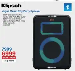 Incredible Connection Klipsch Vegas Music City Party Speaker offer