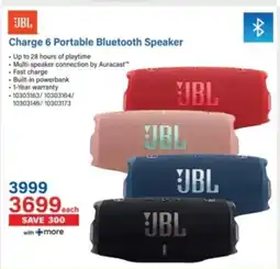 Incredible Connection JBL Charge 6 Portable Bluetooth Speaker offer