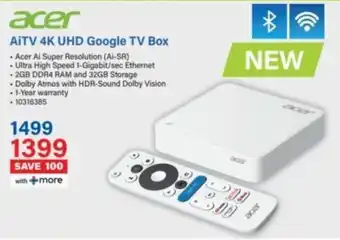 Incredible Connection Acer AiTV 4K UHD Google TV Box offer