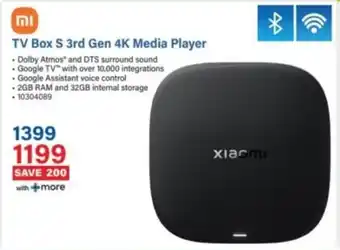 Incredible Connection Xiaomi TV Box S 3rd Gen 4K Media Player offer