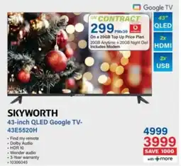 Incredible Connection Skyworth 43-inch QLED Google TV offer