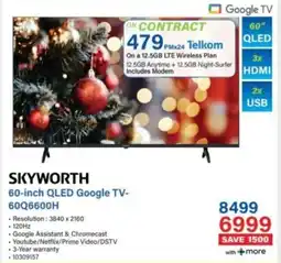 Incredible Connection Skyworth 60-inch QLED Google TV- 60Q6600H offer