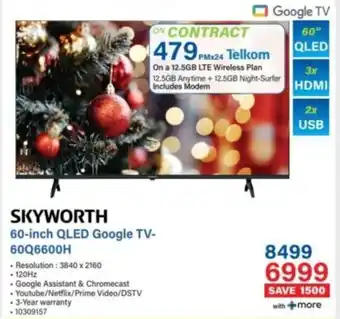 Incredible Connection Skyworth 60-inch QLED Google TV- 60Q6600H offer