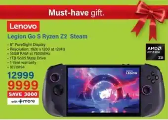 Incredible Connection Lenovo Legion Go S Ryzen Z2 Steam offer