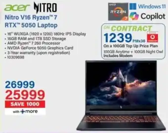 Incredible Connection Acer Nitro V16 Ryzen 7 RTX 5050 Laptop offer