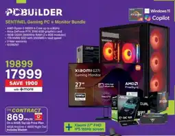 Incredible Connection PC BUILDER SENTINEL Gaming PC + Monitor Bundle offer