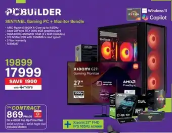 Incredible Connection PC BUILDER SENTINEL Gaming PC + Monitor Bundle offer