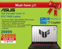 Incredible Connection ASUS TUF F16 Intel Core i7 RTX 5050 Laptop offer