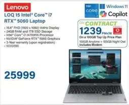 Incredible Connection Lenovo LOQ 15 Intel Core i7 RTX 5060 Laptop offer