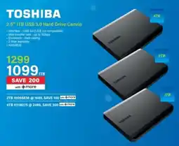 Incredible Connection Toshiba 2.5" 1TB USB 3.0 Hard Drive Canvio offer