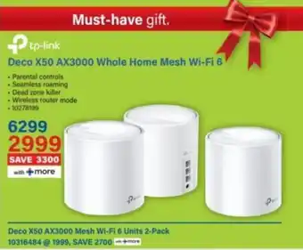 Incredible Connection Tp-link Deco X50 AX3000 Whole Home Mesh Wi-Fi 6 offer
