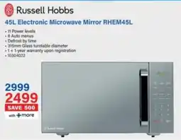 Incredible Connection Russell Hobbs Electronic Microwave Mirror RHEM45L offer
