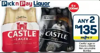 Pick n Pay Hypermarket Castle Lager or Free Non-returnable Bottles offer