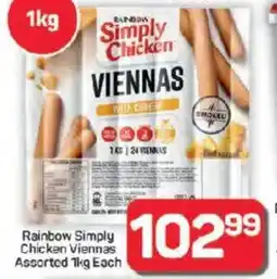Pick n Pay Hypermarket Rainbow Simply Chicken Viennas Assorted offer