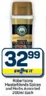 Pick n Pay Hypermarket Robertsons Masterblends Spices and Herbs Assorted offer