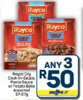 Pick n Pay Hypermarket Royco Dry Cook-in-Sauce. Pasta Sauce or Potato Bake Assorted offer