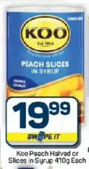 Pick n Pay Hypermarket Koo Peach Halved or Slices in Syrup offer