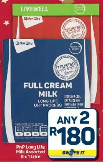 Pick n Pay Hypermarket PnP Long Life Milk Assorted offer