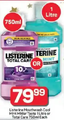 Pick n Pay Hypermarket Listerine Mouthwash Cool Mint Mildar Taste or Total Care offer
